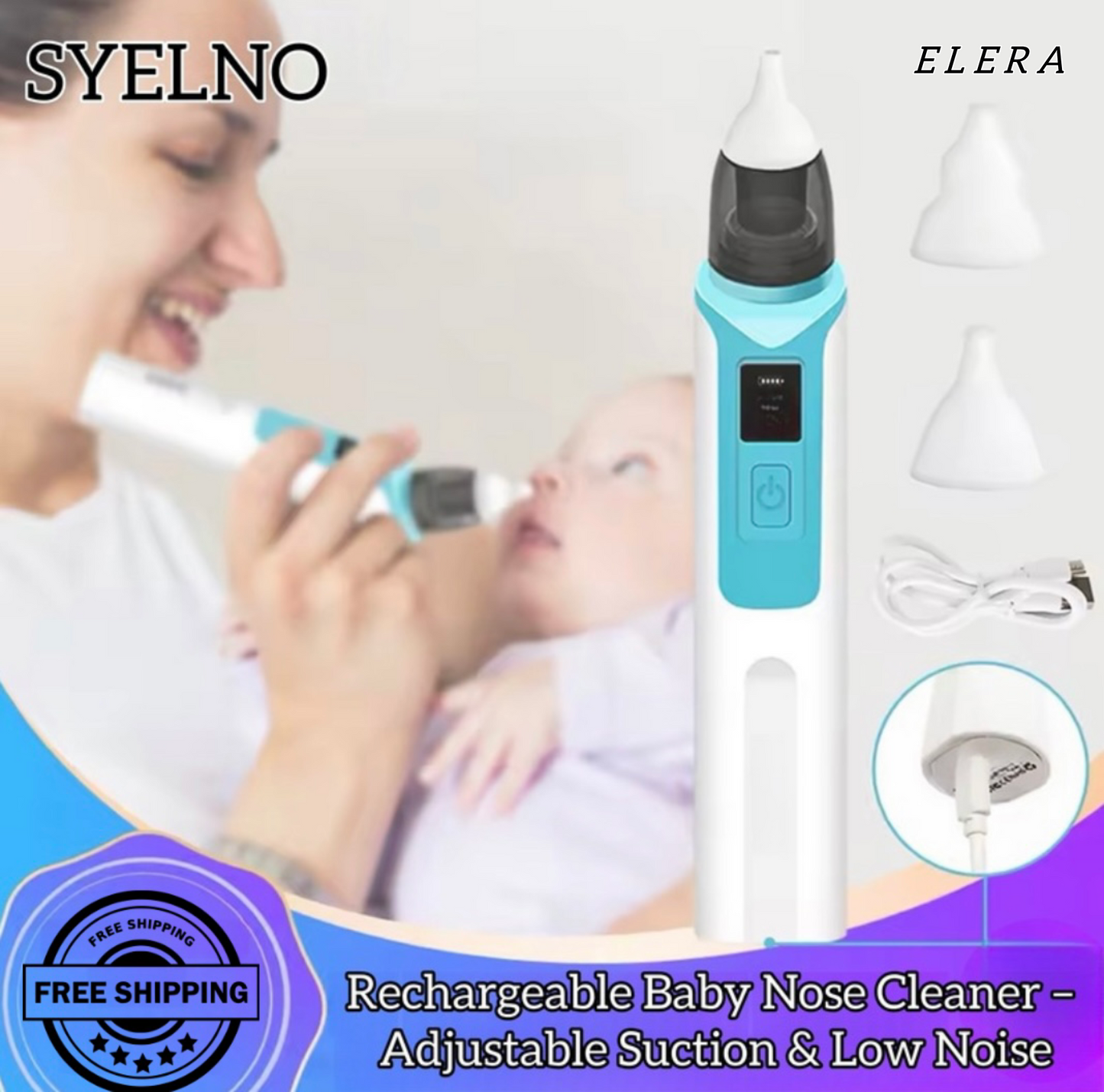 Rechargeable Baby Nose Cleaner - "Gentle, powerful care for baby's breathing